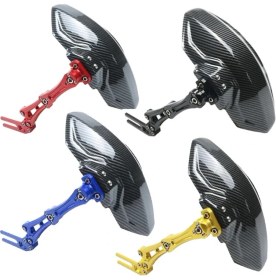 Resim Merpa Motosikler Çamurluk Sıyırıcı Cnc Alüminyum Kol Plastic Karbon Desen SİYAH 