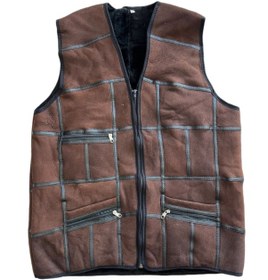 Resim Ln Leather Koyukahve Patchwork İçi Kürk-dışı Süet Deri Biye Detaylı Yelek 
