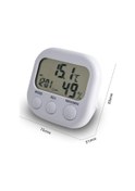 Resim Besthome1 White Electronic Humidity/temperature Meter, Clock-calendar Alarm, Min-max Memory, C/f Converter, Battery-free Indoor 