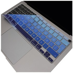 Resim Macbook Air 13 İnç Türkçe Q Ombre Silikon Klavye Koruyucu A2337 M1 A2179 Yıkanabilir İnce Lacivert Mavi 