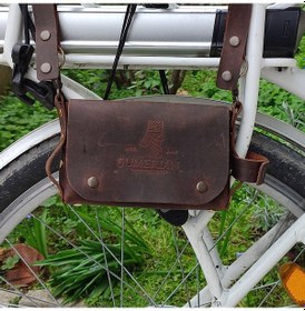 Resim Sumerian Leather Craft Deri Bisiklet Çantası Kahverengi 