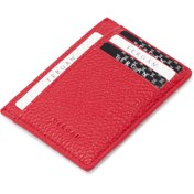 Resim Kırmızı Deri Unisex Kredi Kartlık - S1KK00001676-B68 