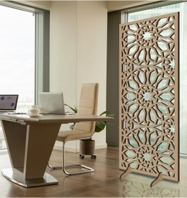 Resim Liar Dekor Liar Ahşap Seperatör (Paravan) - KSP-201 - (10 mm) - (69 cm x 139 cm) - (Ham) 