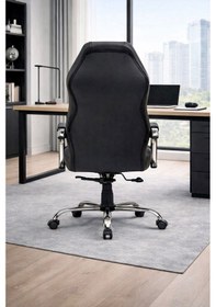 Resim Lora Yönetici Ofis Koltuğu Lüks Büro Koltuğu Ergonomik Yatar Mekanizmalı Deri Siyah 