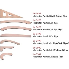 Resim Moonstar Taba Plastik Riga Cetvel Takım (7 Parça) 