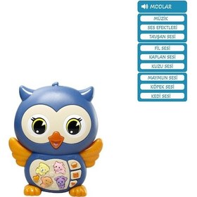 Resim Bebeğinizin Eğlence Ve Öğrenmesini Bir Araya Getiren Baykuş Temalı Işıklı Ve Müzikli Piyano 