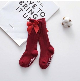 Resim Yingfu Bebek Yaz Giyim Yeni Çocuk Tulumları Kızlar Büyük Yay Diz Yüksek Uzun Yumuşak Pamuk Dantel Bebek Çorap Ilmek % 100% P Pembe 