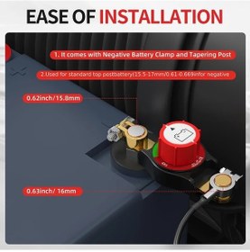 Resim Dashanshop Araç Akü Anahtarı 12v-48v Negatif Terminal Açma Kapama Anahtarı Araba Tekne Karavan 