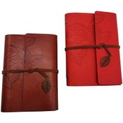 Resim Küçük Boy Retro Deri Defter Karışık 