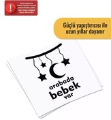 Resim Genel Markalar Arabada Bebek Var Ay Yıldızlı - Araç, Oto, Laptop, Duvar Uyumlu Sticker 15*21 Cm 