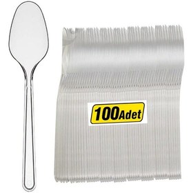 Resim Kullan At Lüks Sert Plastik Şeffaf Kaşık 1pk - 100 Adet 
