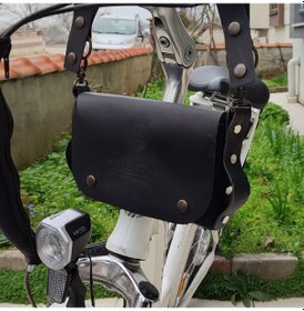 Resim Sumerian Leather Craft Deri Bisiklet Çantası Siyah 