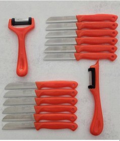 Resim Solingen 12'li Meyve-sebze-doğrama Bıçağı Ve 2'li Soyacak 14'lü Set Turuncu 