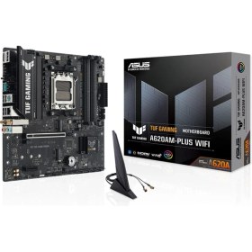 Resim Asus Tuf Gamıng A620AM-PLUS Wıfı Amd A620A Am5 Ddr5 7600 2xdp HDMI Çift M2 Usb3.2 Ax Wifi + Bt Aura Rgb 2.5gbit Lan Matx 8+2+1+1 Güç Aşamaları, Asus Tuf Protectıon, Bıos Flashback 