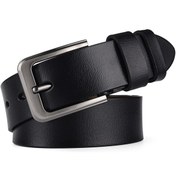 Resim 1 Adet Gerçek Deri Büyük Tokalı, Minimalist Erkek Kemer 3.8 Genişlik CMLong 110cm-170cm Moda Sığır Derisi Gerçek Deri İmitasyon Bakır Tokalı Erkek Kemeri 