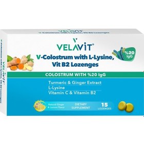 Resim Velavit V-colostrum Lozenges Zencefil Zerdeçal 15 Tablet 