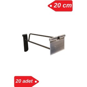 Resim 20 Cm - 20 Adet Siyah Etiketli Tel Pano Kancası Raf Askısı Siyah 