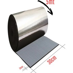 Resim Araç Oto Ses Isı Yalıtım Bandı 3mm x 30CMX5METRE Alüminyum Folyolu Kauçuk Bant Izolasyon Malzemesi 