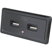 Resim Kırmızı 12 V-24 V 3.1a Çift Usb Şarj Soketi Kare Güç Çıkışı Gömülü Yüzey Araba Yat Kamyon Atv Tekne Otobüs Güç Adaptörü 