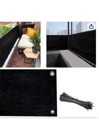 Resim Balkon Demiri Perdesi Korkuluk Perdesi Siyah File 80 X 280 