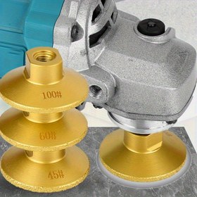Resim 3 Adet Elmas Taşlama Başlıkları ve M10 Adaptör - 45# & 50# Zımpara Kuruğlu Düz Taşlama Başlıkları, Mermer, Kuvars, Granit, Seramik Karolar, Beton için Dayanıklı Alaşım Yapısı - Profesyonel & Kendin Yap Kullanımı, Taşlama Aleti 