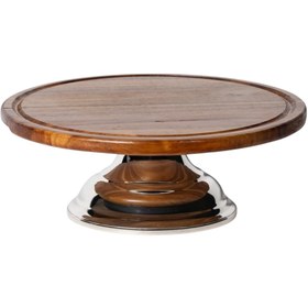 Resim Ahşap Gümüş Ayaklı Pasta Standı 