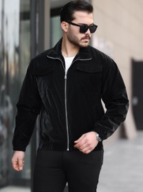 Resim Nova Parlak Çift Cepli Su İtici Slim Fit Erkek Yağmurluk Mont - SIYAH / XL 