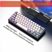 Resim 61 tuşlu Mini RGB Arka Aydınlatmalı Klavye, Bilgisayar USB Arka Aydınlatmalı Çift Renkli Tuşlu 60% Taşınabilir Beyaz Klavye, Font Şeffaf Değişken Renk Akışı Işık Etkisi Bilgisayar Gri Klavye, Renkli Işık Beyaz Işık Yeşil Kırmızı Işık Sarı Işık Mor Işık Mavi Işık Klavye, Windows, PC, MAC, PS4, Xbox ONE Oyun Oyuncuları, Tavuk Yeme PC Masaüstü Hepsi Bir Arada Notebook 