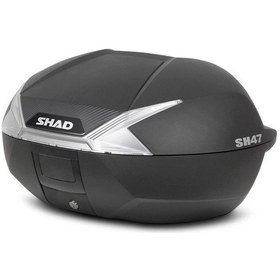 Resim Motosiklet Kurye Arka Top Case Çanta Beyaz Reflektörlü Kilitli Shad Motor Çantası Bagaj Hacim 47 Lt Çok Renkli 