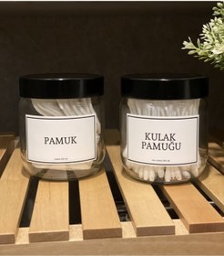 Resim Lesia Home Kulak Pamuğu Ve Pamuk Kavanozu 2’li Set 