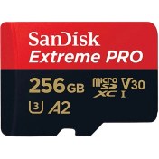 Resim SanDisk Extreme Pro 256GB 200/140MB/s microSDXC UHS-I A2 V30 Adaptörlü Hafıza Kartı SDSQXCD-256G-GN6MA 