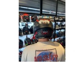 Resim Wosen Güneş Gözlüklü Çene Açılır kask (Diş Desen) 