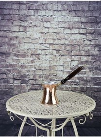 Resim Ahşap Saplı Kalın Bakır Cezve 5 Fincanlık 