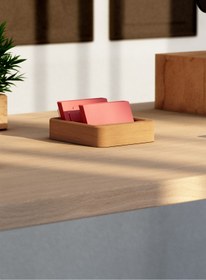 Resim Woodsaka Gobi Kartvizitlik - Küçük | Meşe Ağacından Masaüstü Kartvizit Kutusu 