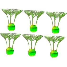 Resim Dolıty 6x Led Işıklı Badminton Tüy Topları Tüm Yeşil 