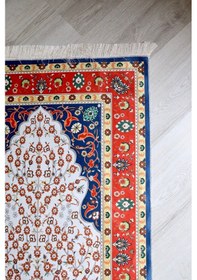 Resim Turuncu Renkli Ipeksi Keseli Seccade Seti S1001 Fuşya Çok Renkli 