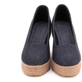 Resim Kot Mavi Kot Mavisi Platformlu Keten Dolgu Topuk Pl1000-1022 