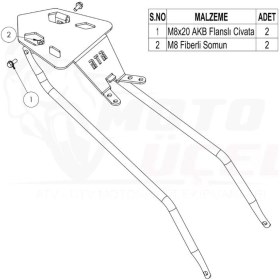 Resim Apache Rtr 200 Topcase Çanta Demiri 