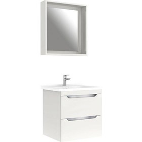 Resim Casilla 65 cm Satin Gri Banyo Dolabı Takımı (Aydınlatmalı Ayna) 