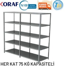 Resim Mekoraf Mekoraf 31 X 93 2 Metre 5 Katlı 2 Ünite Raf Sistemi 