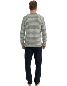 Resim U.s. Polo Assn. Erkek Uzun Kollu Yakası Düğmeli Çizgili Pijama Takımı 001 