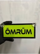 Resim Yeşil Renk Üzeri Siyah Renk Ömrüm Yazılı Vantuzlu Cam Süsü 