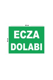 Resim Lucena Metal Ecza Dolabı 30cm x 40cm A3 Büyüklüğünde Uyarı Levhası Yönlendirme Tabelası 