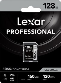 Resim Lexar Professional 1066X LSD1066128G-BNNNG 128 GB SDXC UHS-I V30 U3 Hafıza Kartı 