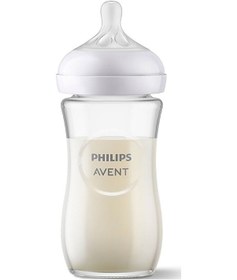 Resim Doğal Tepkili Cam Biberon 240ml 3-6 Ay 4 Adet 