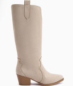 Resim Limoya Frida Bej Süet Western Kadın Çizme 