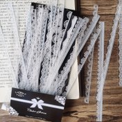 Resim 30 yapraklık paket, eski çiçek beyaz dantel çıkartma seti, DIY günlük ve günlük dekorasyonu için uygun 