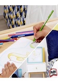 Resim Kuru Boya Kalemi 24 Renk Karton Kutu 1 Paket Pritt 24 Lü Kuruboya Tam Boy Renkli Kalem Kaliteli Yumuşak Uçlu Canlı Renk Çok Renkli 