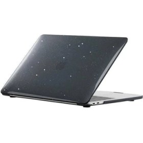 Resim Arabulalaca Macbook Pro 16.2 2021 A2485 M1 Max Işlemcili Kılıf Parlak Şeffaf Simli Hardcase Kapak 