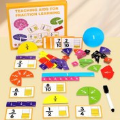 Resim Kesir Öğrenme Yardımcıları | 3 Yaş ve Üzeri İçin Kesir Taşları & Daireler Matematik Manipülatifleri | Kesirden Yüzde Dönüşümü ile El İşi Öğretim Araçları, Ev Eğitimi için Dayanıklı Eğitim Oyuncakları 